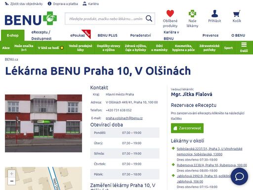 ?bezbariérová lékárna s výdejním místem e-shopu benu.cz. nejdete zde rozšířený sortiment produktů pro geriatrickou péči a pro péči o zuby.?