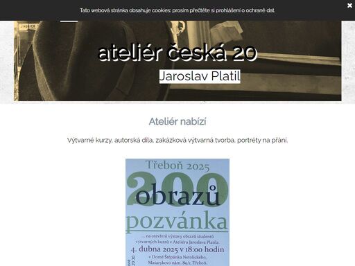 stránka jardy platila a jeho ateliéru česká 20. malíř, pedagog.