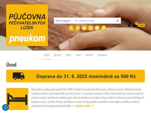 naše půjčovna půjčuje pečovatelské lůžko sparo. půjčujeme lůžka a pečovatelské doplňky tradičního českého výrobce proma reha.