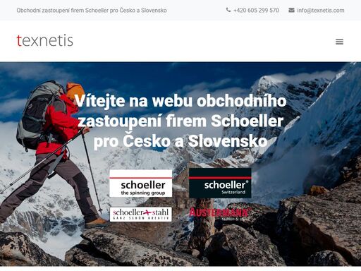 obchodní zastoupení firem schoeller pro česko a slovensko nabízí česané vlněné, funkční a technické příze, odolné elastické a funkční tkaniny s membránou a ručně pletací příze austermann.