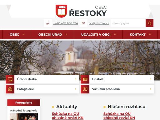 oficiální stránky obce řestoky