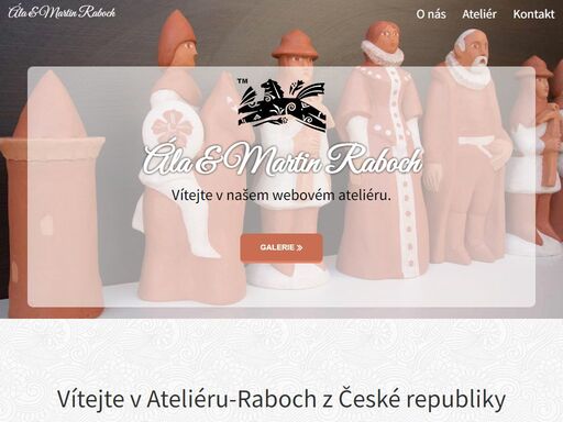 ateliér ála a martin raboch - precizní ruční tvorba figurální keramiky z jihočeského kraje. 