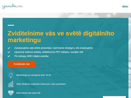 rádi pomůžeme s vaším digitálním marketingem. společně posuneme vaši firmu v on-line prostředí na vyšší úroveň. nabízíme služby na profesionální úrovni.