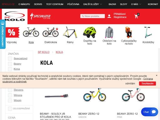 prodej kol + doplňků pro cyklisty. specialized + další značky. eshop + kamenná prodejna sp kolo na praze 4. více než 25 let zkušeností.