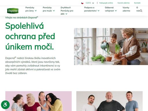 objevte odborně navržené inkontinenční pomůcky od světověznámé značky. poskytneme vám odborné poradenství při výběru a zašleme vzorky k vyzkoušení.