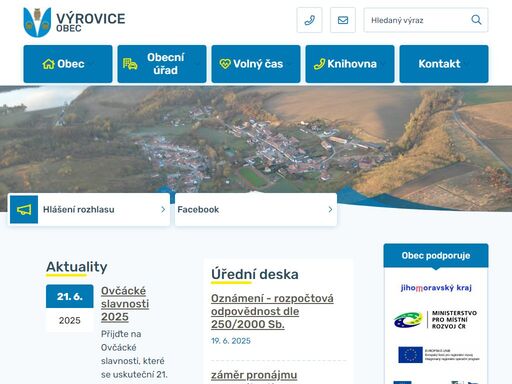 oficiální stránky obce výrovice