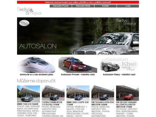 společnost autosalon šedivý & šmejkal s.r.o. vznikla v roce 2011 jako specialista v oboru prodeje luxusních vozů na míru.