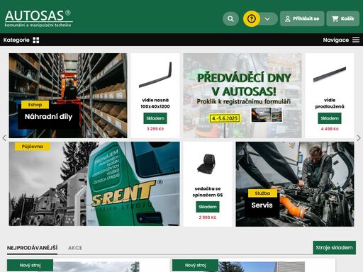 manipulační technika, komunální technika, vysokozdvižný vozík, vozidla multicar a čisticí stroje – to nabízí společnost auto sas s.r.o. solnice.