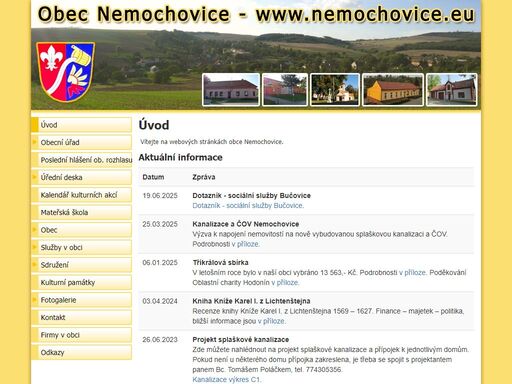 webové stránky obce nemochovice
