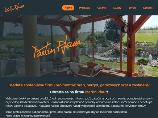 firma martin pfaur. nabízíme široký sortiment produktů od renomovaných firem, 100% záruční a pozáruční servis, poradenství a návrh nejvhodnějšího technického řešení, 100% dostupnost v případě poruchy, odbornou instalaci, 100% pomoc a ochotu při řešení vašeho požadavku, realizace na klíč, zhotovení nabídky do několika málo dnů a uzavírání servisních smluv.