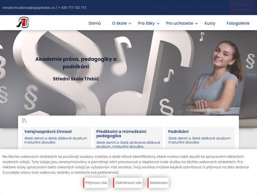 akademie práva, pedagogiky a podnikání střední škola třebíč