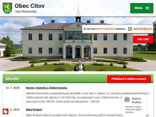 citov je obec ležící v okrese přerov na hané, asi 10 km západně od přerova.