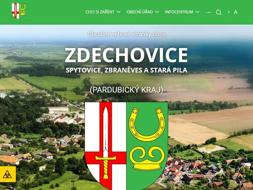 úvodní stránka webové prezentace obecního úřadu zdechovice