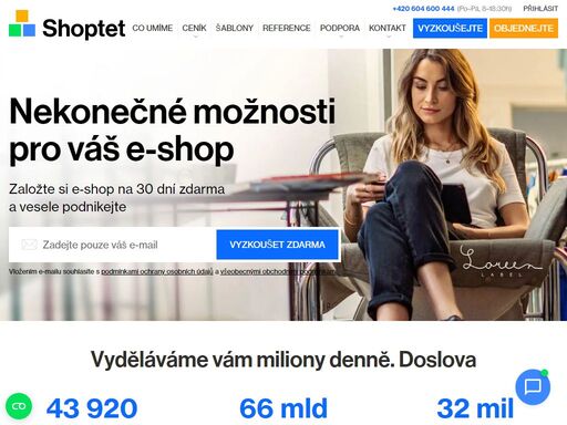 objevte nekonečné možnosti pro vaše online podnikání. založte si vlastní e-shop na 30 dní zdarma a zjistěte, co všechno shoptet nabízí.