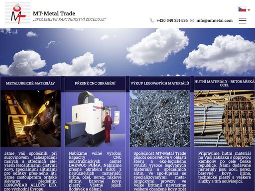 společnost mt-metal trade, s.r.o. byla založena roku 1992 v brně a zaměřuje se na široké spektrum služeb pro průmyslovou výrobu. komplexní řešení surovinového zabezpečení metalurgického průmyslu, především sléváren přesného lití. více mtmetal.com.