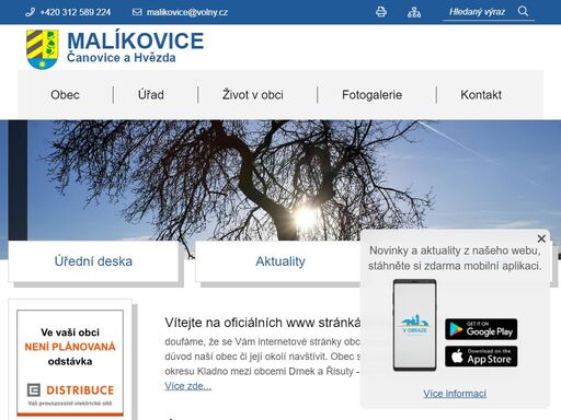 oficiální stránky obce malíkovice