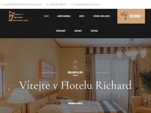 hotel richard **** spa & wellness nabízí komfortní ubytování v mariánských lázních v blízkosti lázeňských lesů a parků.