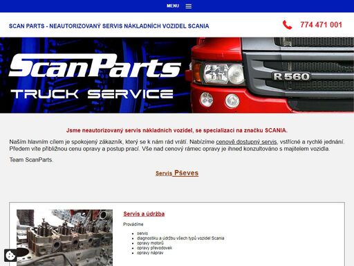 scanparts - neautorizovaný servis nákladních vozidel scania