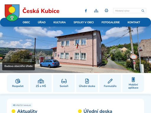oficiální stránky obce česká kubice