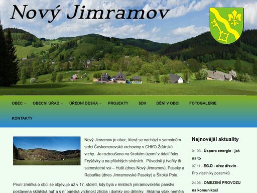 oficiální webové stránky obce nový jimrakov. obec ležící na vysočině, nedaleko žďár nad sázavou a nové město na moravě.
