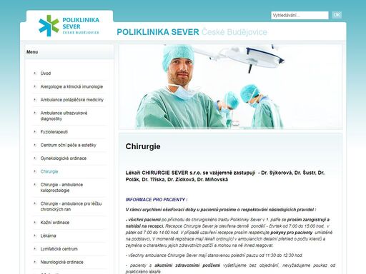 poliklinika sever (pk sever) české budějovice - chirurgie.