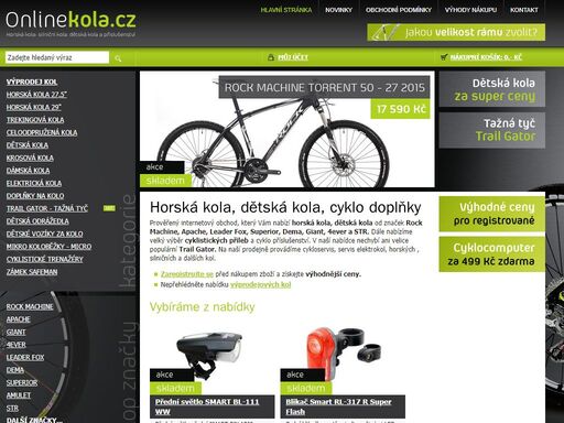 internetový obchod online-kola.cz nabízí horská kola, dětská kola, akční výprodej kol, cyklistické přilby a cyklo doplňky.