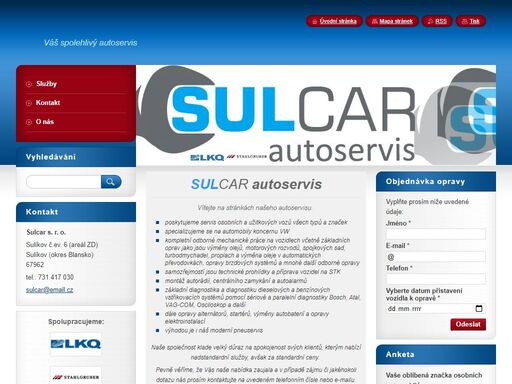 sulcar autoservis - opravy vozů všech značek
spolehlivý autoservis