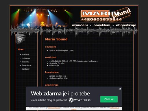 marin sound - osvětlení a ozvučení kulturních akcí, ohňostroje