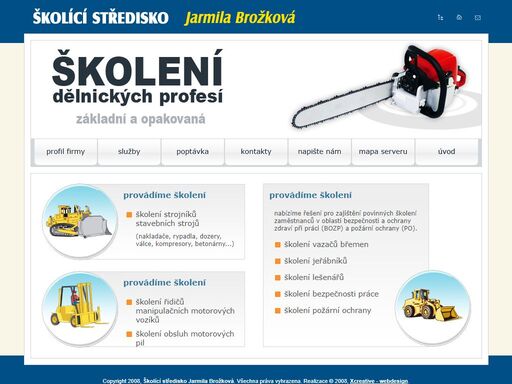 školící středisko jarmila brožková - školení dělnických profesí, základní i opakovaná, bezpečnost práce