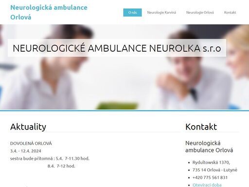 neurologická ambulance v orlové a karviné poskytuje kompletní lékařskou péči v oboru neurologie. spolupracuje se všemi pojišťovnami.