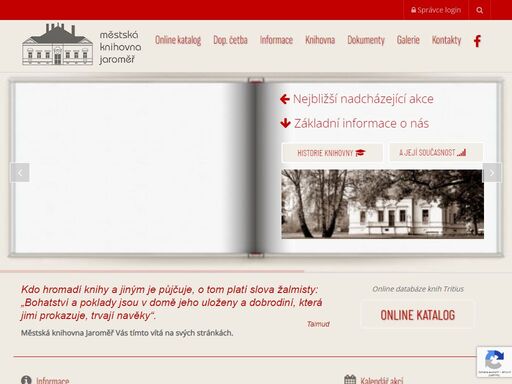 www.knihovnajaromer.cz