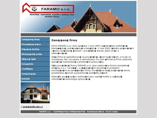 faramo s.r.o. - střechy, klempířské a pokrývačské práce