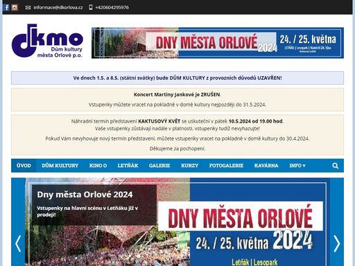kompletní program, vstupenky online, kontakt a všechny informace o  dům kultury města orlové