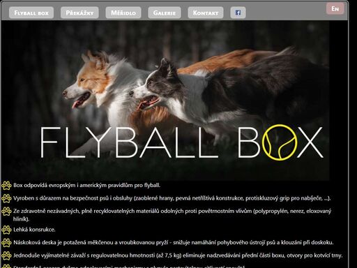 výroba a prodej flyball boxů, překážek a měrek pro psí závody