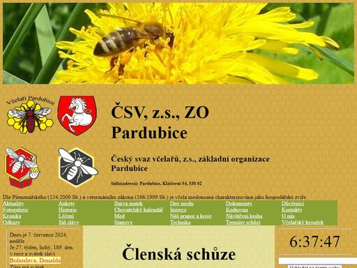 český svaz včelařů, základní organizace pardubice