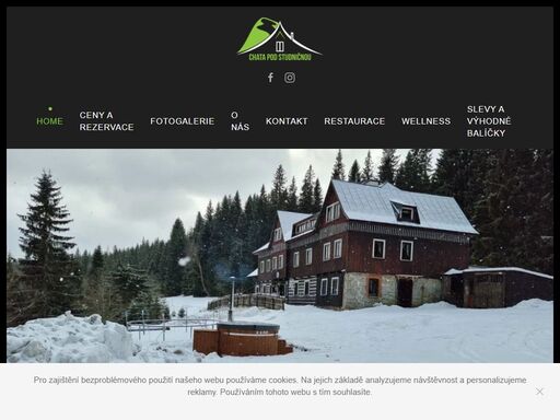 ubytování v původní horské boudě z konce 19. století situované v obřím dole v krkonoších nedaleko
lanovky na sněžku.