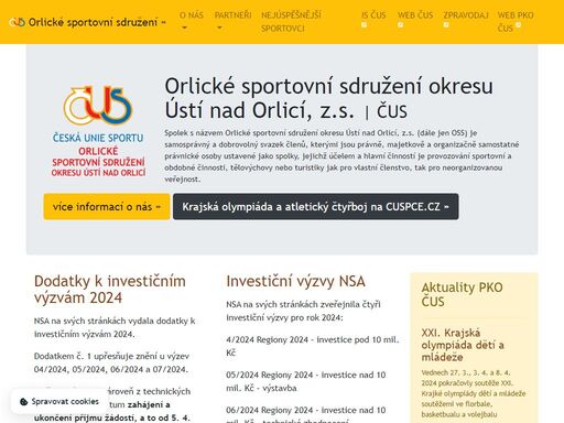 orlické sportovní sdružení okresu ústí nad orlicí - oficiální stránky regionální organizace české unie sportu - region ústí nad orlicí.