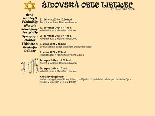 oficiální stránky židovské obce liberec.
