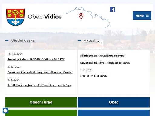 obec vidice se nachází jihozápadním směrem 10 km od kutné hory a skládá se z obcí vidice, karlov, nová lhota, roztěž a tuchotice. dříve patřila k obci ještě osada stará lhota, která je však již zatopena vodárenskou nádrží vrchlice.