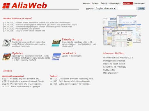 aliaweb.cz finanční portál pro odborníky i laiky