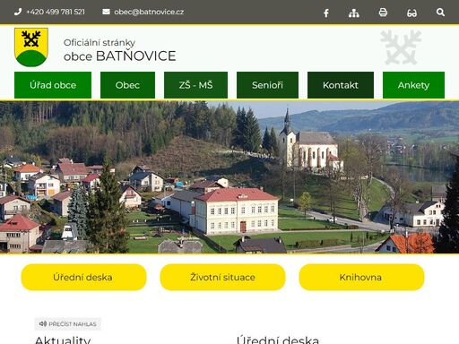 oficiální stránky obce batňovice