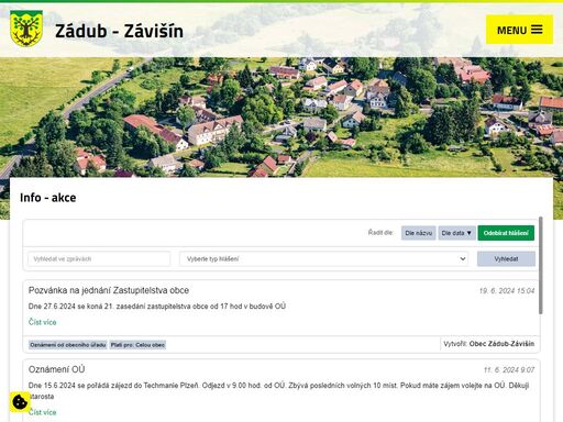 oficiální webové stránky obce zádub - závišín v karlovarském kraji.