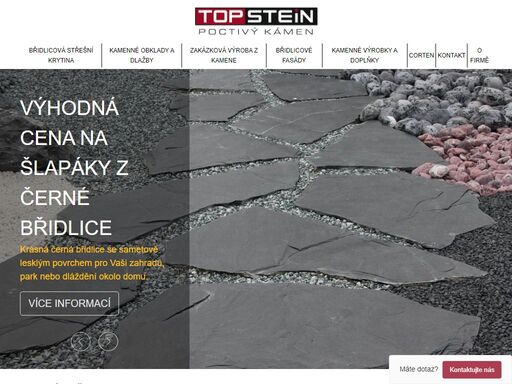 firma topstein nabízí široký sortiment produktů z kamene, technické poradenství, kvalitní a včasné dodávky.