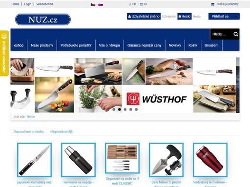 nuz.cz - nožířství s dlouholetou tradicí. prodáváme nože, katany, manikůry a mnoho dalšího. čtyři kamenné prodejny.