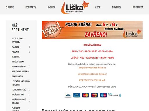 www.drevoobchod-liska.cz
