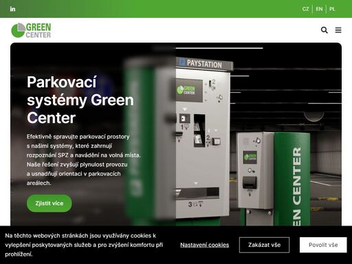společnost green center s.r.o. je největším českým výrobcem a dodavatelem automatických parkovacích systémů. nabízíme inteligentní parkovací systémy, přístupové systémy, automatické závory, parkovací zábrany, turnikety, parkomaty, platební terminály 