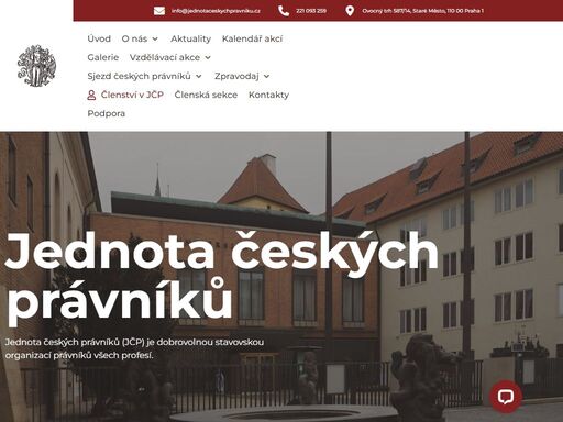 jednota českých právníků (jčp) je dobrovolnou stavovskouorganizací právníků všech profesí.