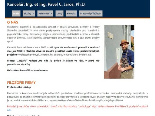 ing. et ing. pavel c. jaroš, ph.d. - biologická hodnocení, hodnocení vlivů, biologické průzkumy, dendrologie, expertízy a poradenství