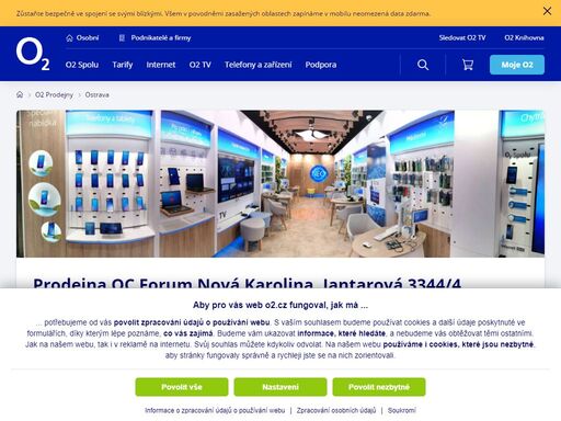 prodejna ostrava - oc forum nová karolina, jantarová 3344/4. o2 služby, telefony, zařízení a příslušenství nebo profesionální podpora a spoustu dalšího, to nabízejí všechny naše značkové prodejny.