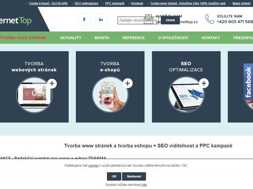 tvorba www stránek a tvorba eshopu se seo viditelností a responzivním zobrazením. redakční systémem v osobním vlastnictví.